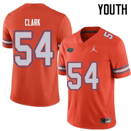 Youth Florida Gators #54 Khairi Clark NCAA Jordan Brand Orange Authentic Stitched College Football Jersey JAP6662MS